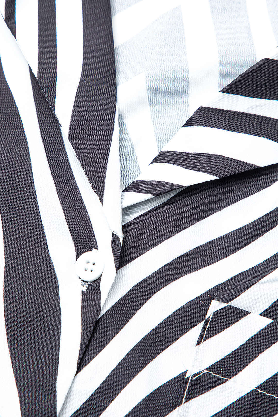 Zebra-stripe Print Notched Lapel Pocket Shirt And High Waist Pants Set - Image 9