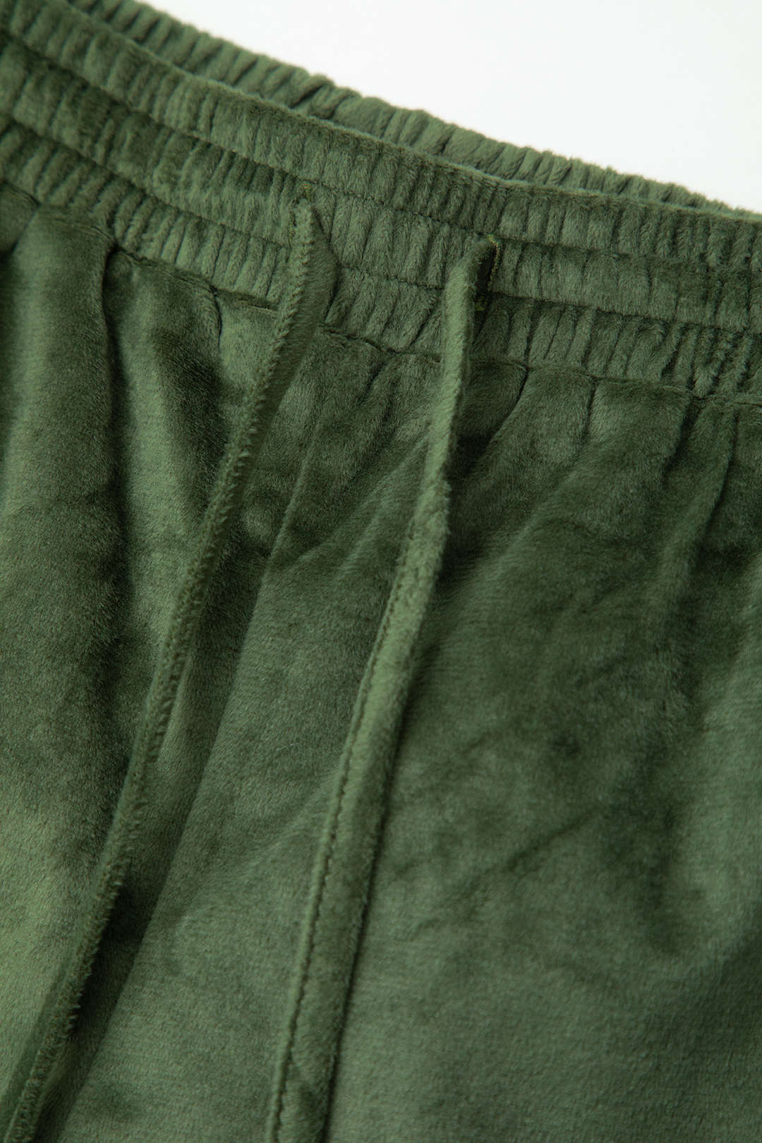 Velvet Zip Up Hooded Sweatshirt And Drawstring High Waist Wide Leg Pants Set - Image 8