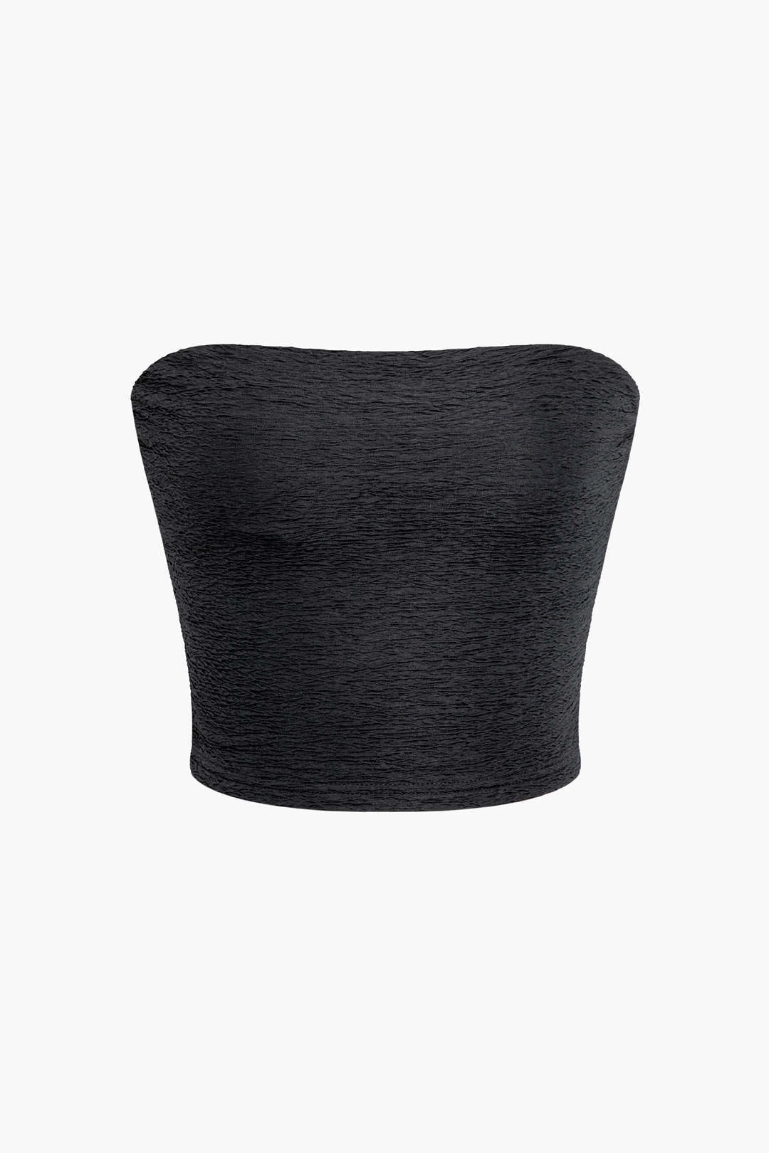 Solid Texture Tube Top And Split Maxi Skirt Set - Image 3