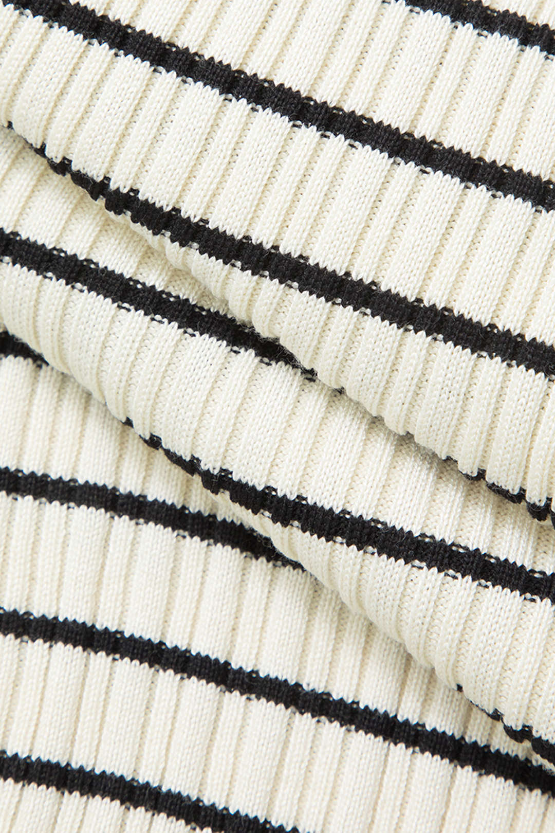 Stripe Square Neck Rib Knit Midi Dress - Image 5