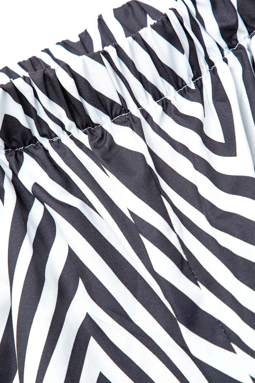 Zebra-stripe Print Notched Lapel Pocket Shirt And High Waist Pants Set - Image 7