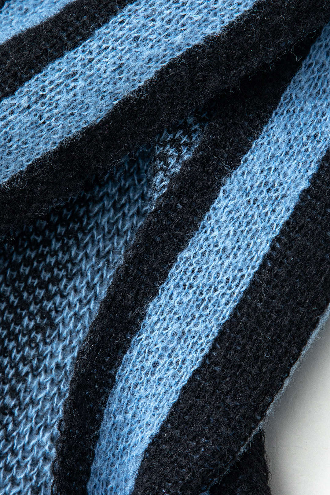 Vertical Stripe Mock Neck Knit Slit Sleeveless Midi Dress - Image 5