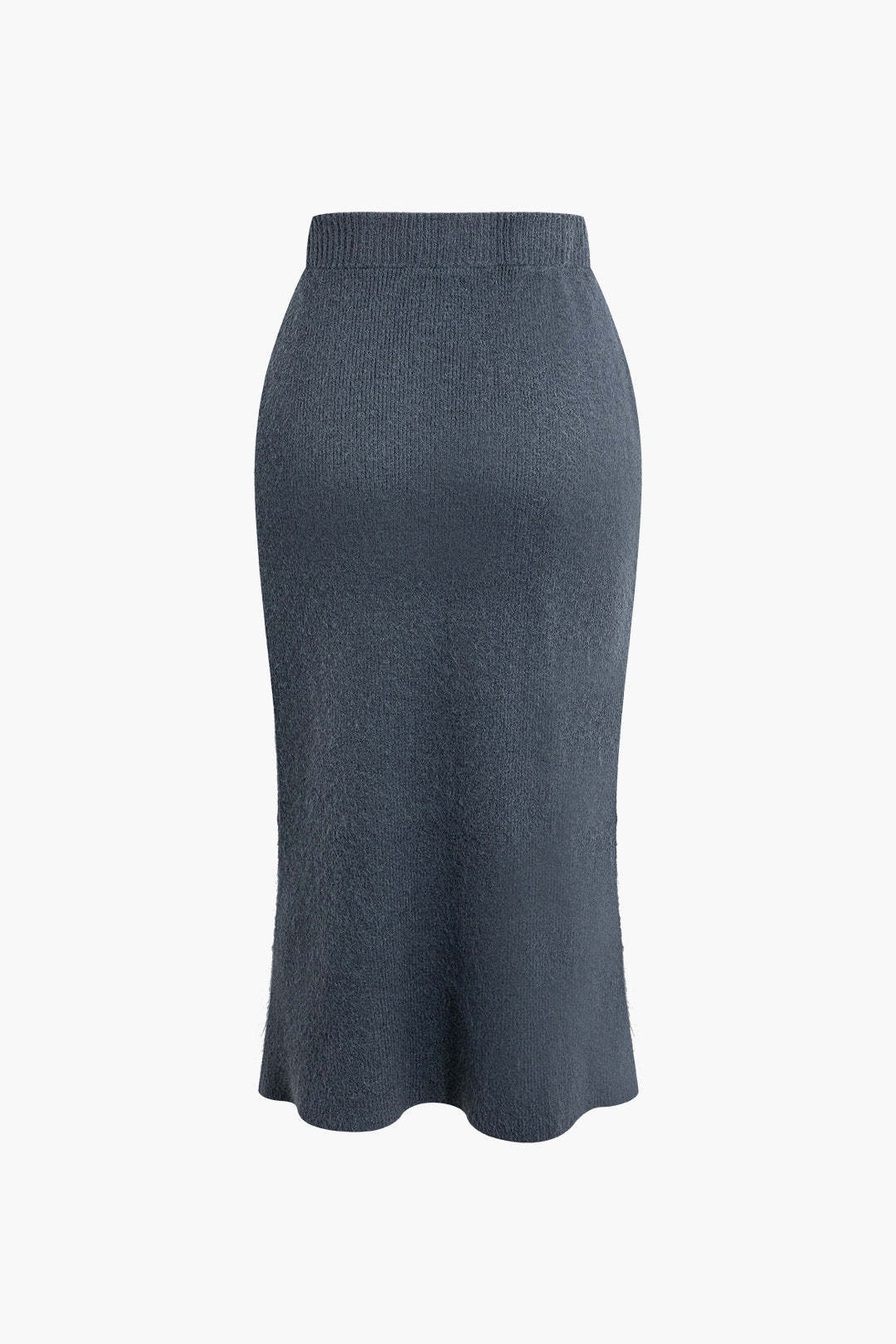 Solid Pocket Tie Knit Cardigan And Midi Skirt Set - Image 5