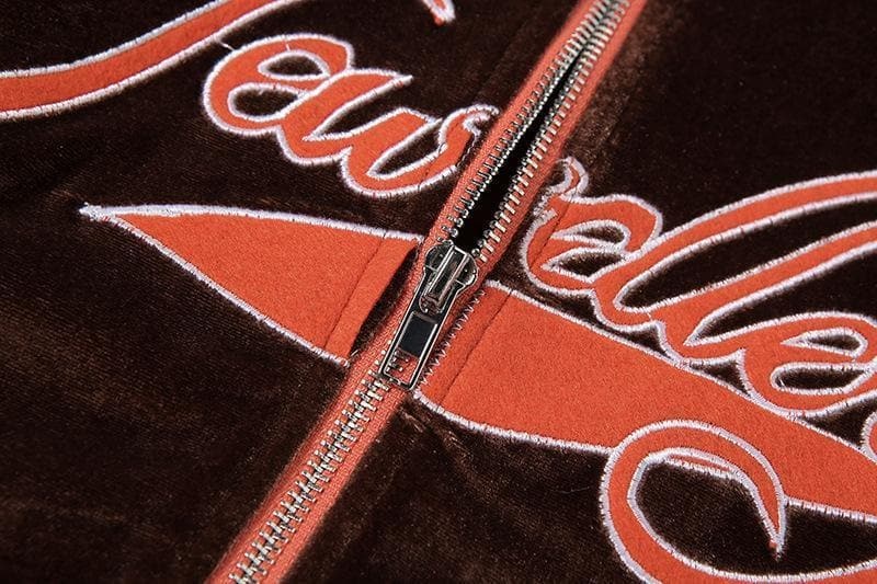 Zip-up letter embroidered high neck pant set - Image 6